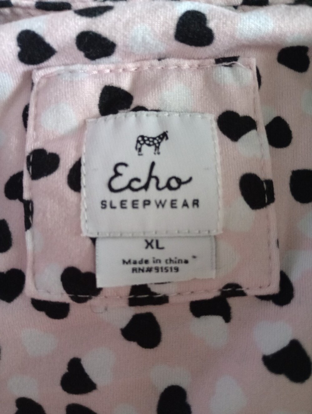 Echo Sleepwear Pink Heart-Print Button-Front Nightshirt Size XL - Picture 6 of 8